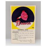 1969 Fleer Baseball Quiz Braves Stains