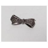 .925 Sterl Marcasite Bow Brooch