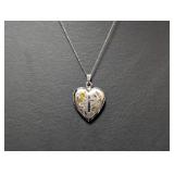 18" .925 Sterl Chain w/Heart Locket Pendant