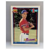 1991 Topps #1 Draft Pick Chipper Jones RC Stains