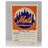 1969 Fleer Baseball Quiz Mets Corners/Stains