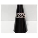 .925 Sterl "I Love You" Heart Ring Sz 7