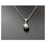 16" .925 Sterl Chain w/Round Pendant