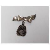 .925 Sterl Religious Bow Brooch