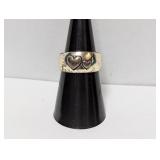 .925 Sterl Double Heart Ring Sz 7