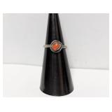 .925 Sterl Dainty Coral Ring Sz 5