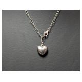18" .925 Sterl Chain w/Puffy Heart Pendant