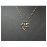 18" Vermeil/.925 Sterl Chain w/Diam "Grandma"