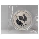 1oz .999 Silv Yr of the Rooster $1