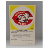 1969 Fleer Baseball Quiz Reds Corners/Stains