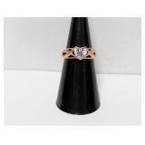 Vermeil/.925 Sterl CZ Stone Heart Ring Sz 6