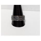 .925 Sterl Ankh Motif Band Sz 13.5