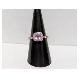 Vermeil/.925 Sterl Purple Stone & Diam Ring