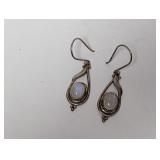 .925 Sterl Moonstone Dangle Earrings
