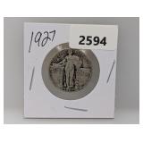 1927 90% Silv Liberty Quarter