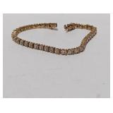 7" Vermeil/.925 Sterl Diamond Bracelet