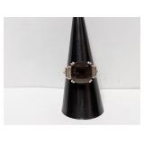 .925 Sterl Smoky Quartz Ring Sz 8