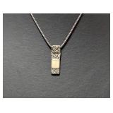 16" .925 Sterl Chain w/Rectangular Pendant