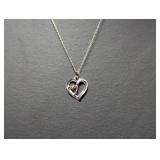 18" .925 Sterl Chain w/"Sister" Heart Pendant