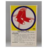 1969 Fleer Baseball Quiz Red Sox Corners/Stains