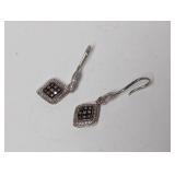 .925 Sterl Diamond Dangle Earrings