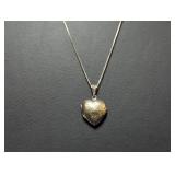 24" .925 Sterl Chain w/Love Birds Heart Locket
