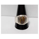 .925 Sterl Tigers Eye Ring Sz 12.5