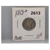 1943-S 90% Silv Mercury Dime