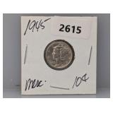 1945 90% Silv Mercury Dime