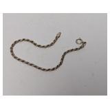 7" .925 Sterl Rope Chain Bracelet