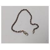 8" .925 Sterl Twisted Rope Chain Bracelet