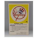 1969 Fleer Baseball Quiz Yankees Corners/Stains