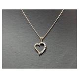 16" .925 Sterl Chain w/Heart Pendant