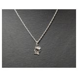18" .925 Sterl Chain w/Flower Pendant
