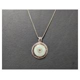 24" .925 Sterl Chain w/Jadeite Pendant