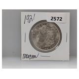 1921 90% Silv Morgan $1 Dollar