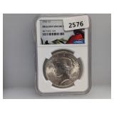 NGC 1924 BU 90% Silv Peace $1 Dollar