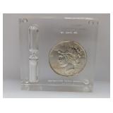 1923 90% Silv Peace $1 65th Ann Paperweight