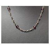 20" .925 Sterl Purple Beaded Chain Necklace