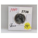 1940 German 10 Reichs pfennig