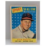 1958 Topps All Star Selection Stan Musial Damage