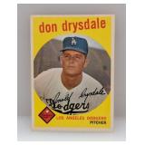 1959 Topps #387 Don Drysdale HOF Dodgers Corners