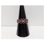 .925 Sterl Multi Gemstone Ring Sz 8
