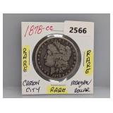 Rare 1878-CC 90% Silv Morgan $1 Dollar
