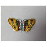 .925 Sterl Enameled Butterfly Brooch