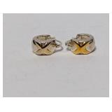 Vermeil/.925 Sterl "X" Hoop Earrings