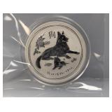 2018 1oz .999 Silv Yr of the Dog $1 Dollar