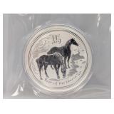 2014 1oz .999 Silv Yr of the Horse $1 Dollar