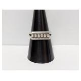 .925 Sterl Contemporary Sphere Ring Sz 8.5