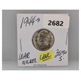1944-S 35% Silv UNC War Nickel